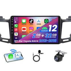[4Core + 32GB] Car Radio for Toyota RAV4 2013-2018: 10.1 Inch HD Touchscreen RAV4 Stereo Support Wireless Carplay Android Auto Bluetooth 5G Wi-Fi FM G