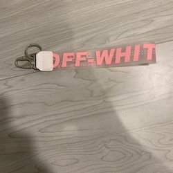 Pink Off White Keychain 