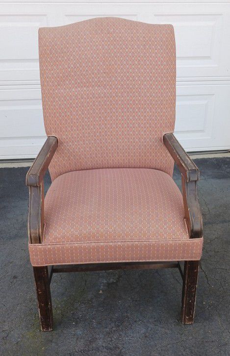 Queen Ann Upholstered Wood Armchair 