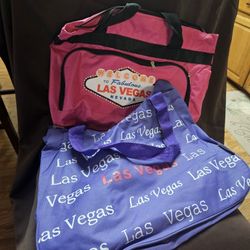 2 -Zip Top Canvas Bags From LAS Vegas.