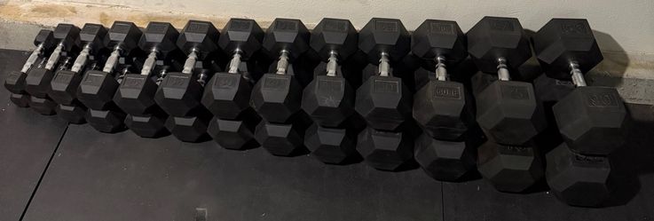 Rubber Hex Dumbbell Set 5-90