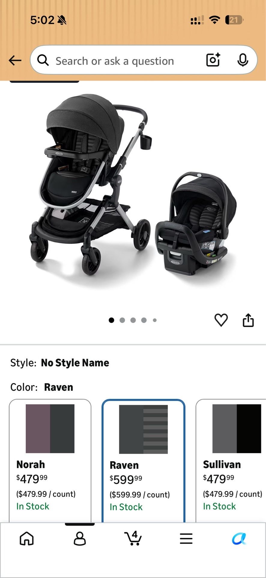 Car seat with stroller.