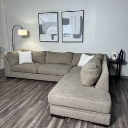 FREE DELIVERY Oversized Oatmeal Colored Sectional Couch