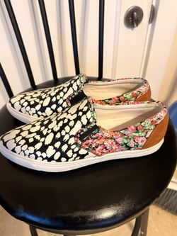 Coach C103 Floral Animal Print Skater Slip On Sneaker Size 6.5 