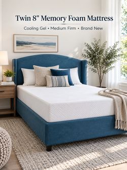 Brand New Twin Mattress 8” Memory Foam – Cooling Gel, Medium Firm