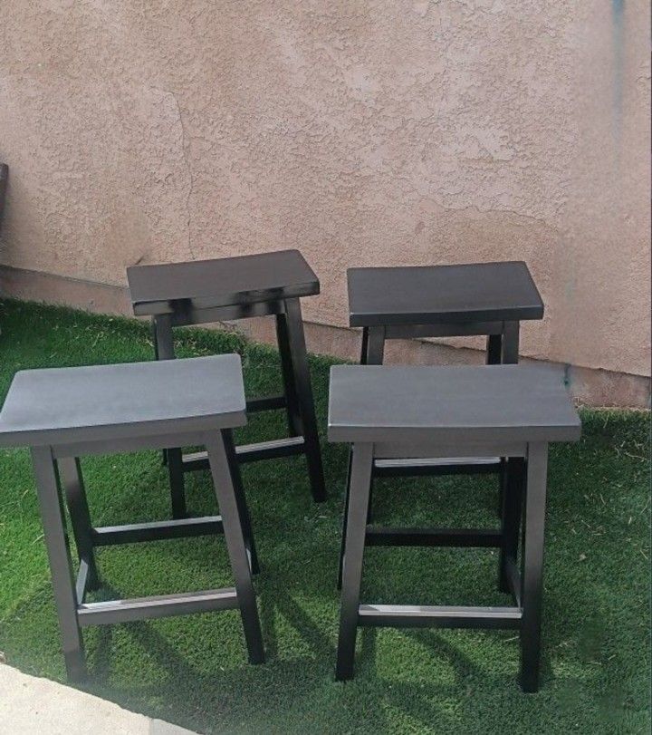 4 Wood 24" stools