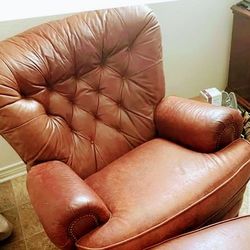 Lovely Chesterfield Presidential Chair And Ottoman
