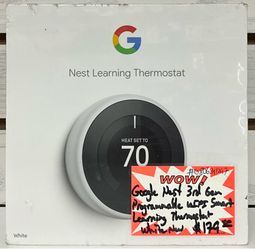 Google Nest 3rd Gen Programable WiFi Smart Learning Thermostat White New