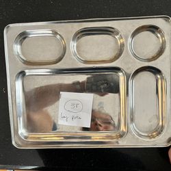 25 Long Stainless Steel Compartment Plate for $5 each 