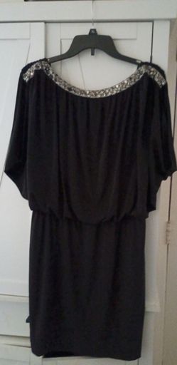 Black embellished cocktail dress size 12