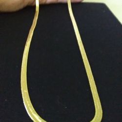 Gold 18k Plated Flat Snake Necklace Chain