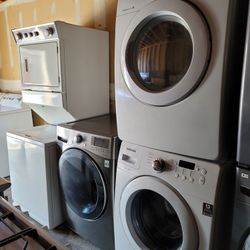 Samsung Front Load Washer And Stackable Gas Dryer Set 