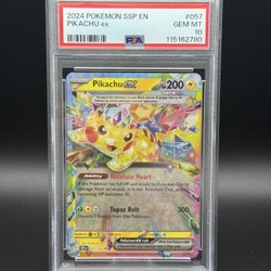 Pikachu ex 057/191 PSA 10 Surging Sparks Holo Pokemon Card
