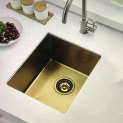 Stainless Steel Sink ~  Gold  ~ Bar,  RV , Small Space ~ 15 X 17 X 10 ~ NEW in Box! 