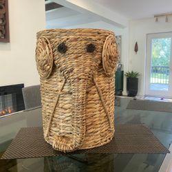 Wicker Elephant Basket/ Laundry Hamper