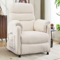 31 in. W Beige Chenille Fabric Electric Recliner Chair