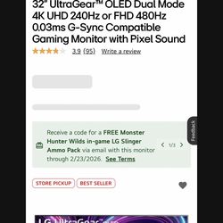 Ultra gear 32 in OLED “NOT CURVED”