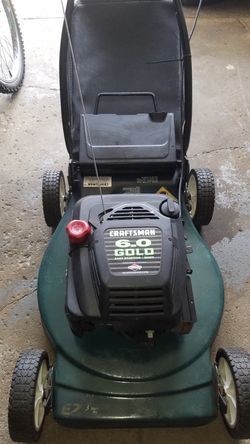 Craftsman 6.0 gold easy start lawn mower push with bag new spark plug new oil tune up 130 firm for Sale in Cleveland OH OfferUp