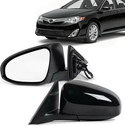 Driver Left 3Pins Side Mirror Assembly for 2012-2014 Toyota Camry, Heated, Manual Folding,Black