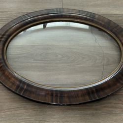 Antique Oval Victorian Tiger Design Wood Frame