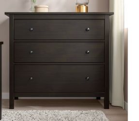 IKEA HEMNES 3-drawer chest, black-brown, 42 1/2x37 3/4 "