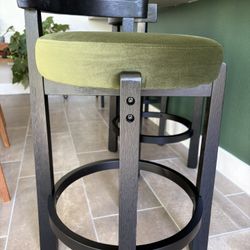 Two Counter Height Green Stools
