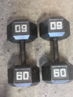Pair of 60 lb Hex Dumbbells great condition location below 31705 Wesley Chapel blvd Fl 33543 Storage Mart