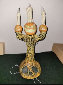 Tekky Toys Halloween Animated Ghost Pumpkin Candle Candelabra Motion Activated