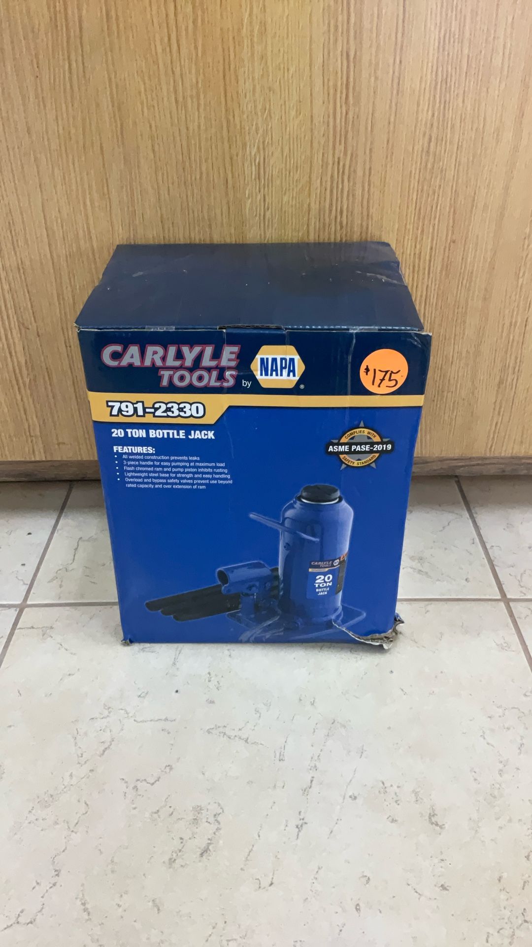 CARLYLE TOOLS by NAPA 20 TON BOTTLE JACK.