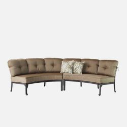 Cast Aluminum Curved Outdoor Sofa Elisabeth 2 Piece Patio set Desert bronze