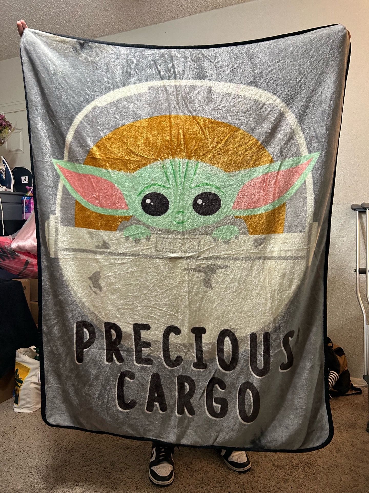Star Wars The Mandalorian Grogu “Precious Cargo” Fleece Throw Blanket