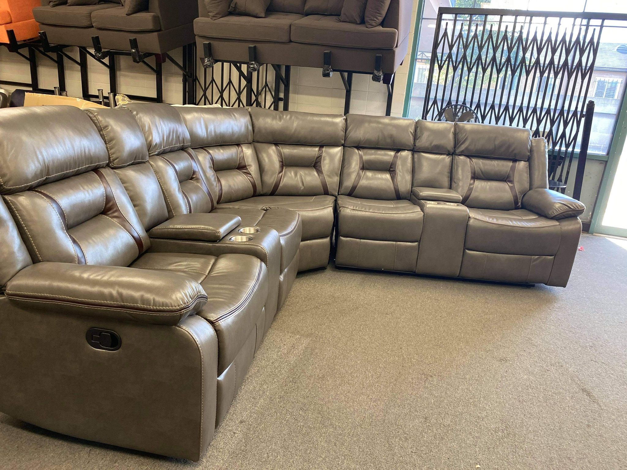 New Gray Power Recliner Sectional Couch Only $50 Down Payment