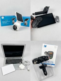Huge Electronics Bundle – 2017 MacBook Air (Firmware Locked), 3 Security Cameras, Touchscreen & FM Charger