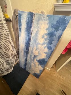 Blue Sky Abstract Painting Decor