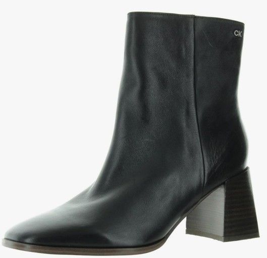 Calvin Klein Broma Size 9 Black Leather Mid Calf Boot Sold Out Never Worn