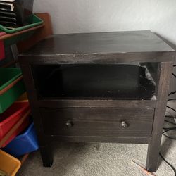 Dark wood, antique solid wood, nightstand end table