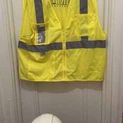 Pyramid Safety Vest and Pyramex hard hat set with shades