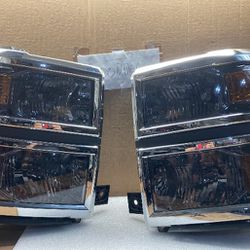 #OH191 FIT 2014-2015 Chevrolet Silverado 1500 Smoked OE Style Halogen Headlight Head Lights Pair Set