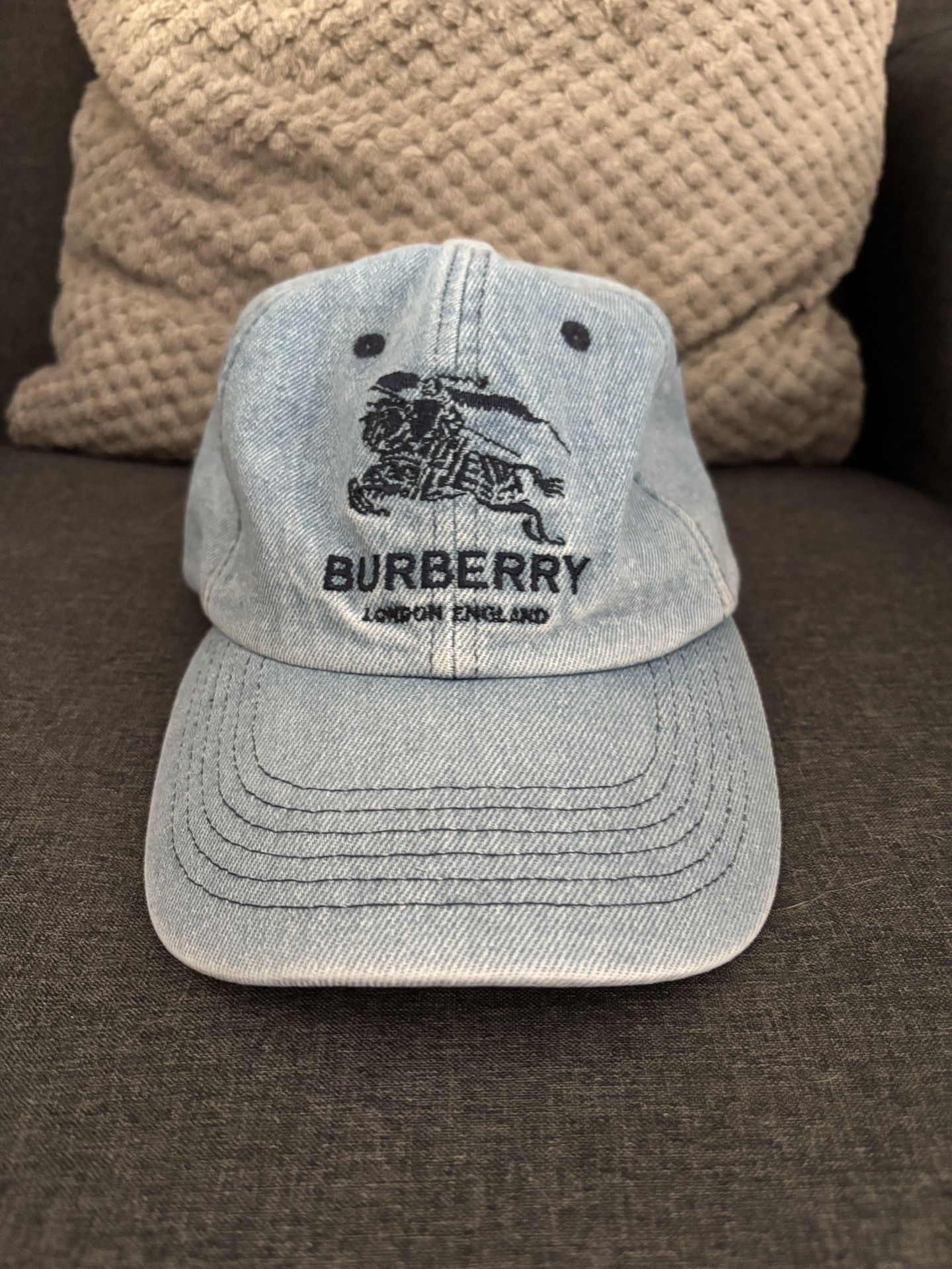 Supreme Burberry Blue 6 Panel Hat