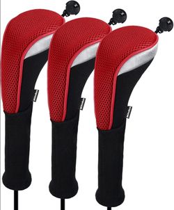 Andux 3pcs Long Neck Golf Hybrid Club Head Covers Dial No. Tag CTMT-02
Mesh Breathable material | all the Same Size | Coloured Piping | Pull-On Closur