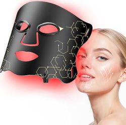 Red Light Therapy Mask with Cooling Gel Pack, 7-Color NIR 850nm LED Face Mask, LED Light Therapy Mask (E106A) with Rechargeable Remote - 180 Mins Use,
