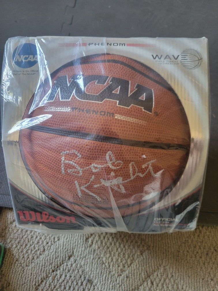 Bob Knight Wave Basketball With COA