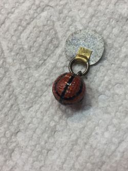 Sterling Silver enamel basket ball charm