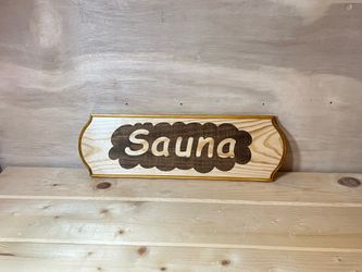 Handcrafted Cedar Sauna Sign – Laser Engraved – Made in USA