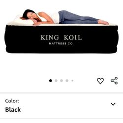 King Koil Luxury Queen Size Air Mattress with Built-in High-Speed Pump, 20" Adjustable Double High Premium Pillow Top Inflatable Airbed for Guests, Ca