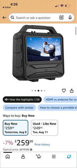 monster vision 2 bluetooth speaker with built in lcd tv