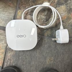 Set Of 3 Amazon eero 6 Dual-Band Mesh Wi-Fi 6 Router (model number N010001) and eero 15W USB-C Power Adapter 