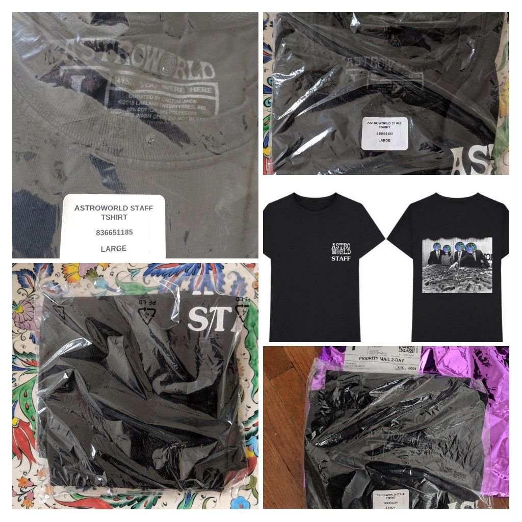 Authentic Travis Scott Astroworld Staff T-Shirt Size L (Large)