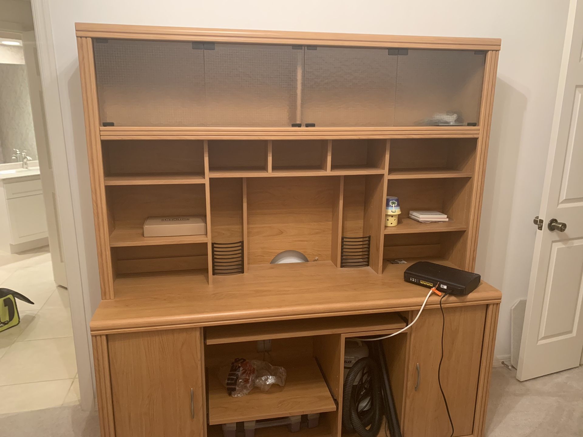 Office Furniture, Hutch, 2 Wall Shelves - tons of storage!