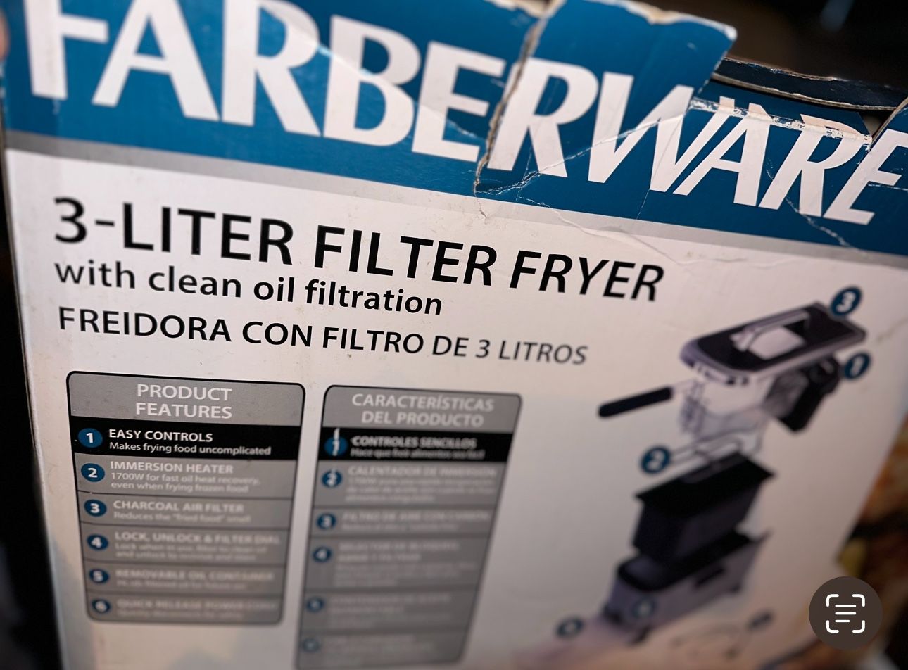 Farberware 3-Liter Filter Fryer, Stainless Steel